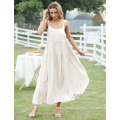 Pleated Spaghetti Strap Women Maxi Casual Dress